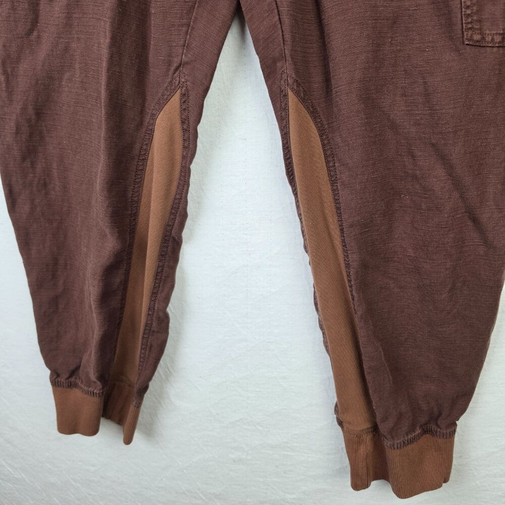 Anthropologie The Nomad Jogger Pants Linen Brown High Waist sz L Boho Lagenlook - Picture 8 of 14